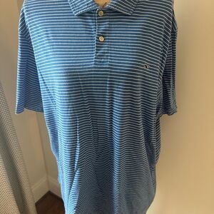 Vineyard Vines Blue and White Striped Polo Shirt